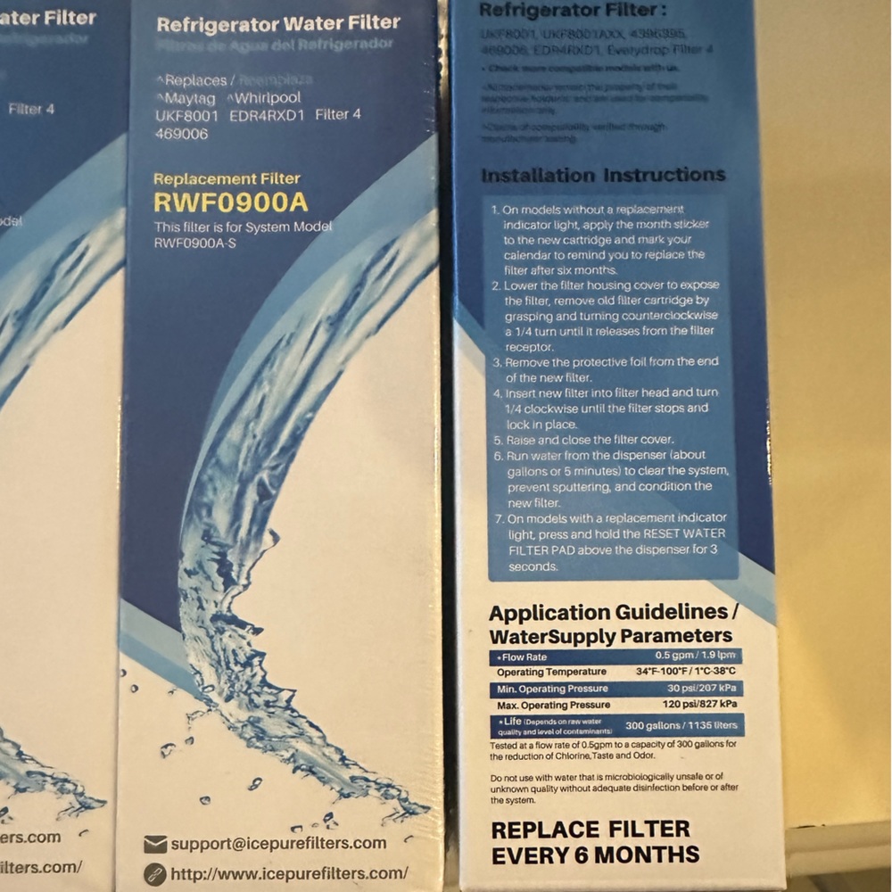 IcePure UKF8001 refrigerator water filter replacement, set of 5; RWF0900A. - Picture 2 of 4